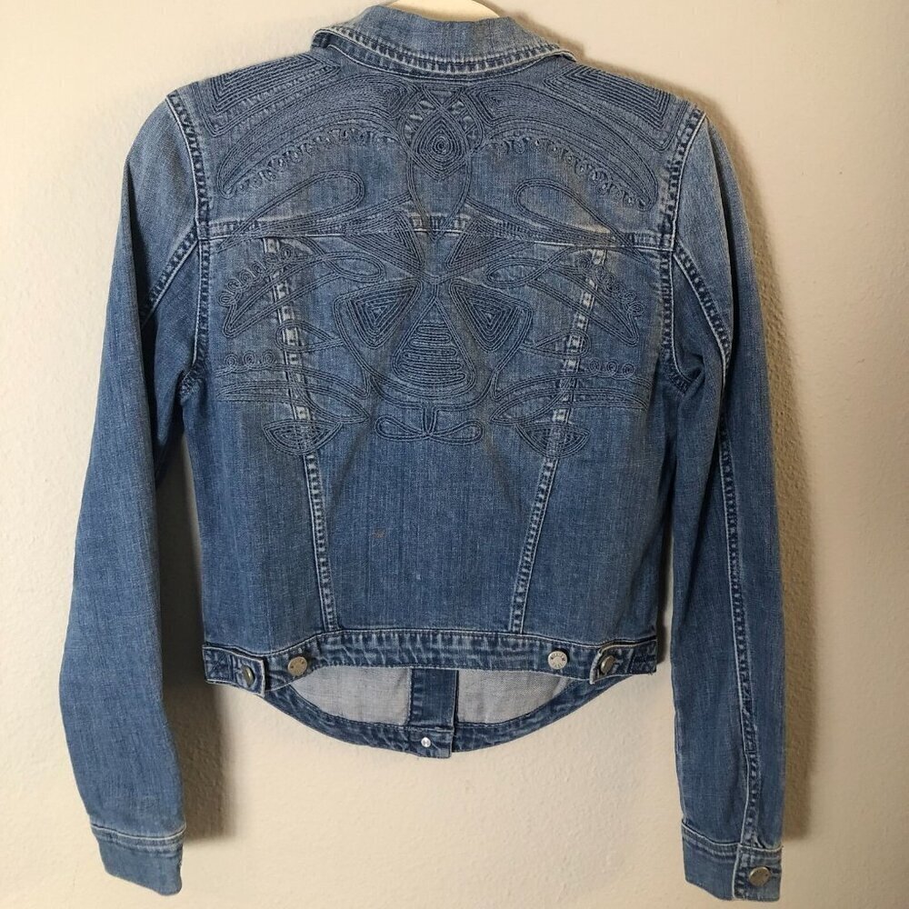 William Rast Sussex Denim Jacket Women's size S Light Blue Embroidered Western - Picture 4 of 9